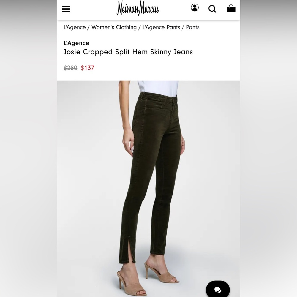 L’Agence Josie cropped split jeans
